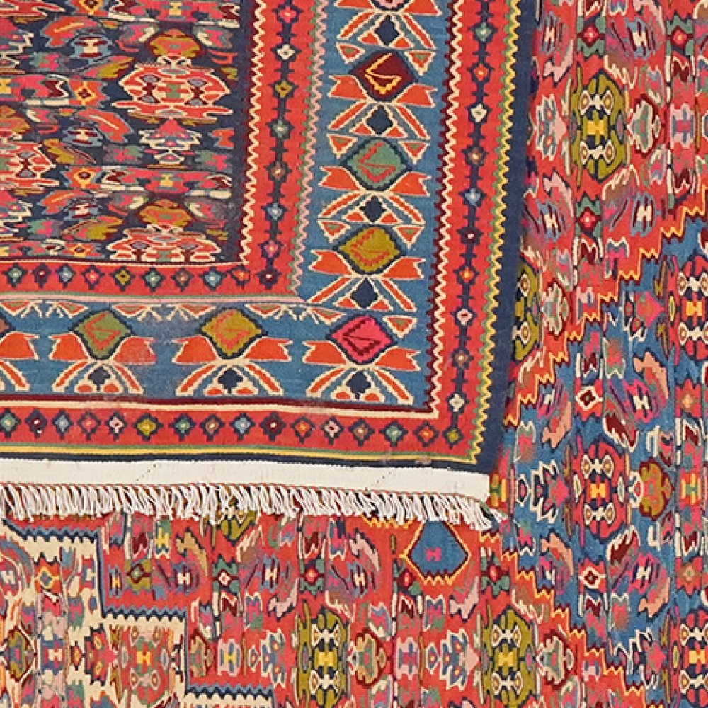 Kelim Senneh — Handmade, 207x286 cm, Beige, 100% Virgin Wool | View 6