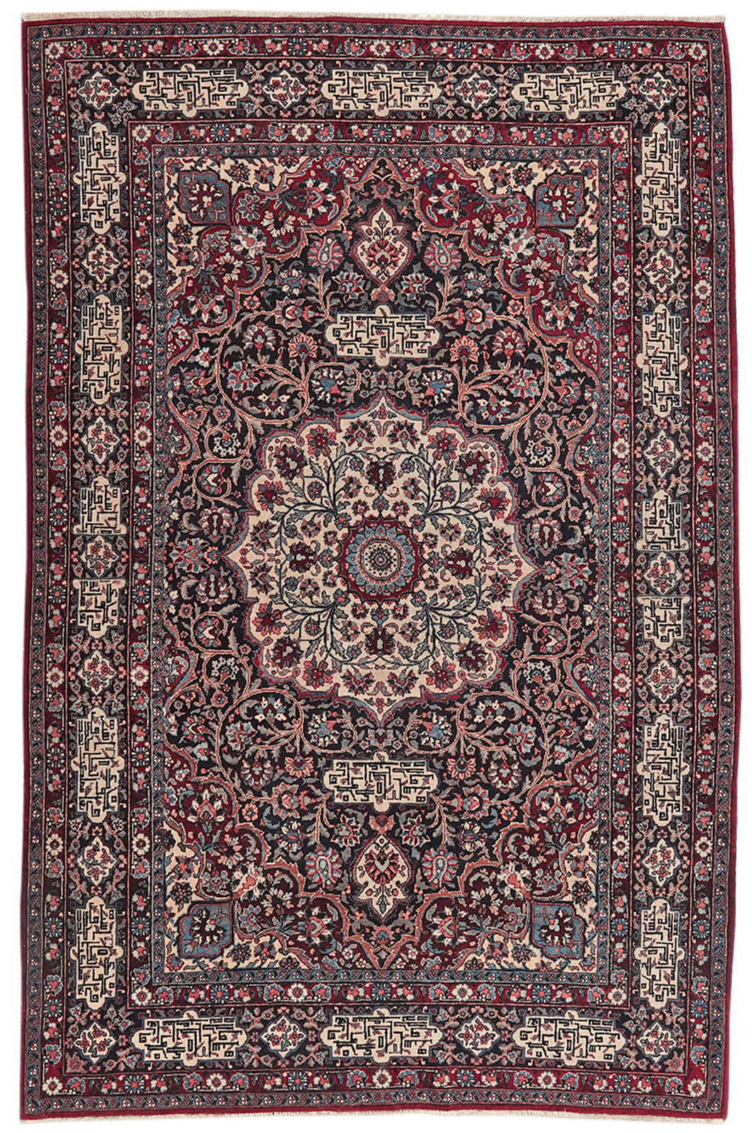 Kirman — Hand-knotted, 146x222 cm, Blue, 100% Virgin Wool | Main view