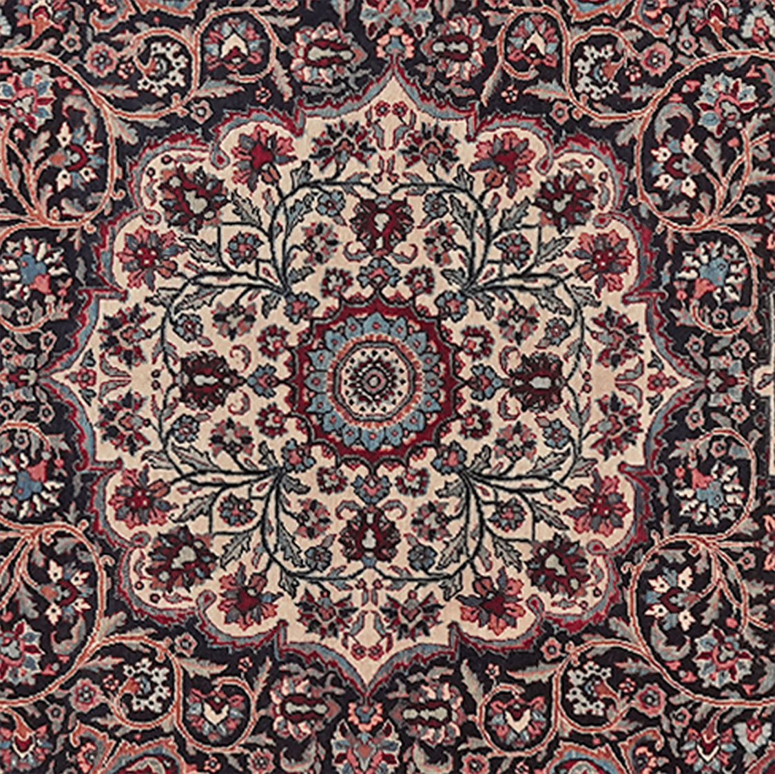 Kirman — Hand-knotted, 146x222 cm, Blue, 100% Virgin Wool | View 4