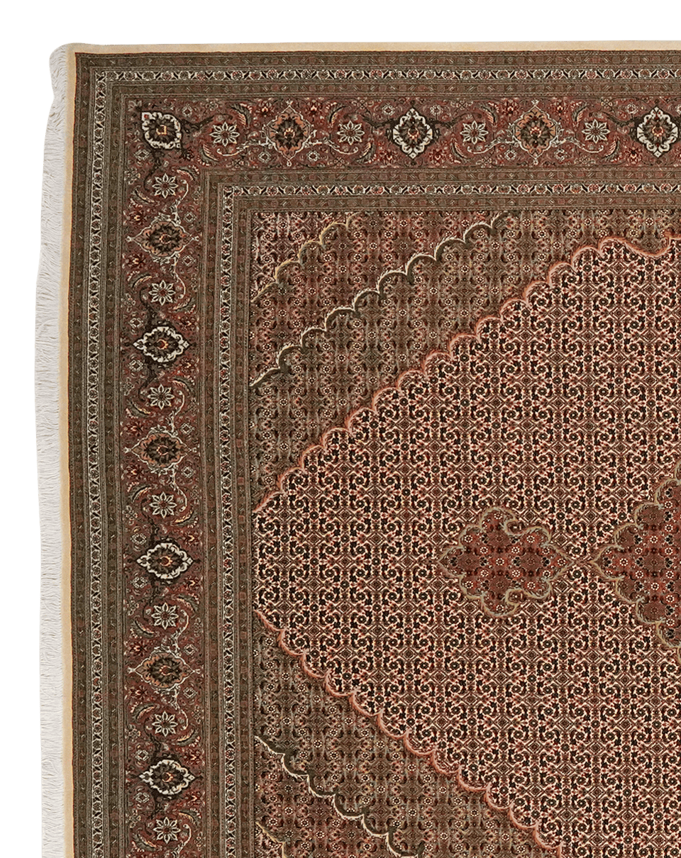 Tabriz 50 Raj — Hand-knotted, 206x302 cm, Brown, 100% Virgin Wool | View 3