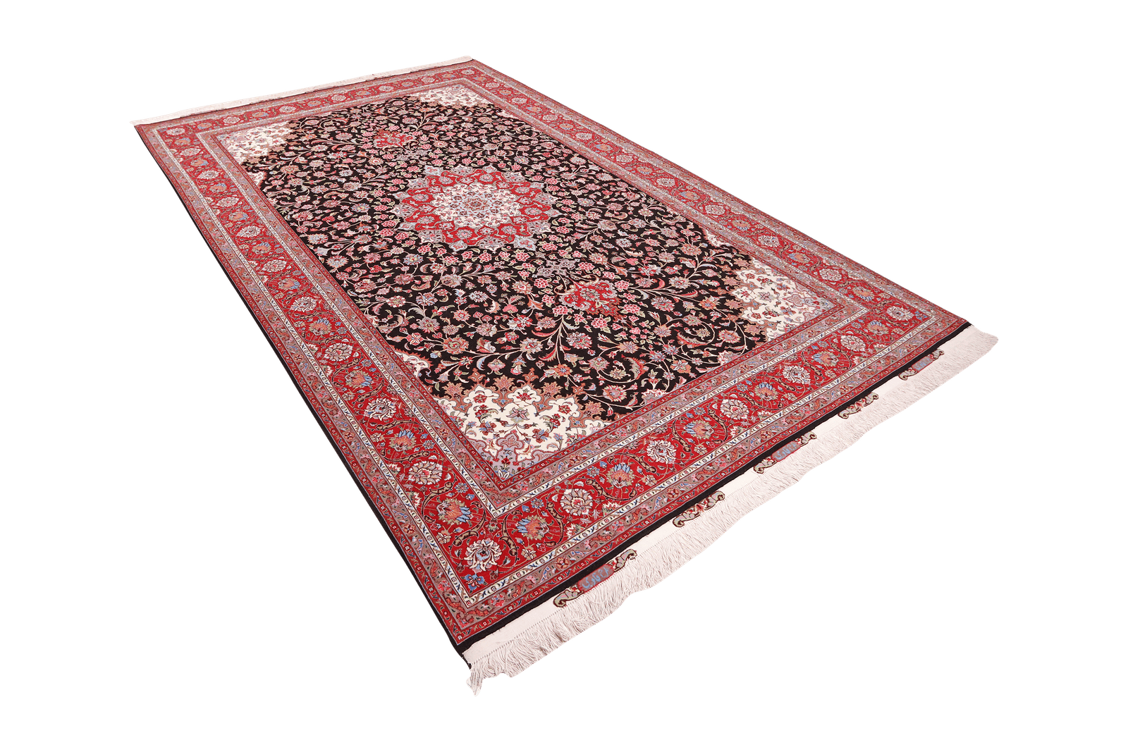 Tabriz 50 Raj — Hand-knotted, 203x308 cm, Black, 100% Virgin Wool | View 5