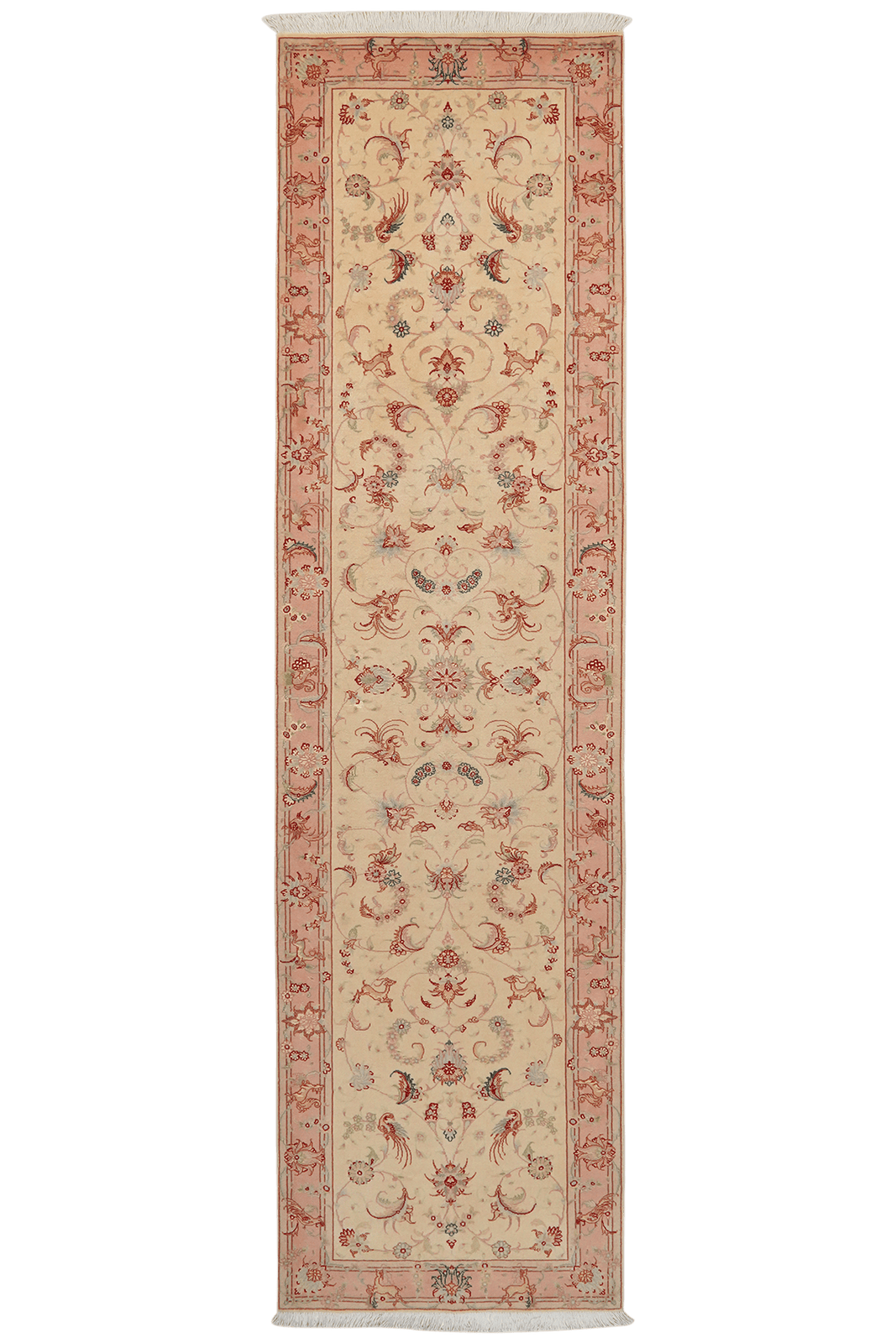 Tabriz 50 Raj — Hand-knotted, 80x298 cm, Beige, 100% Virgin Wool | Main view
