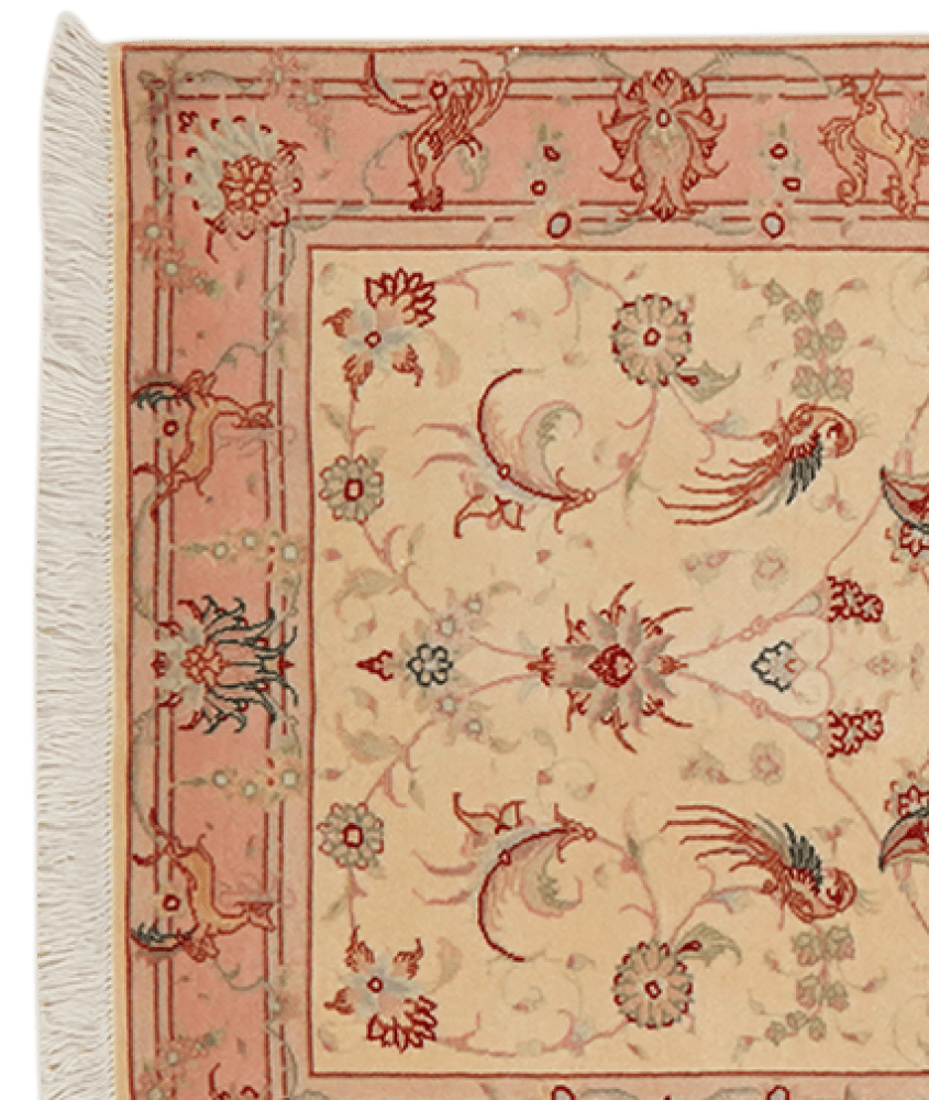 Tabriz 50 Raj — Hand-knotted, 80x298 cm, Beige, 100% Virgin Wool | View 3