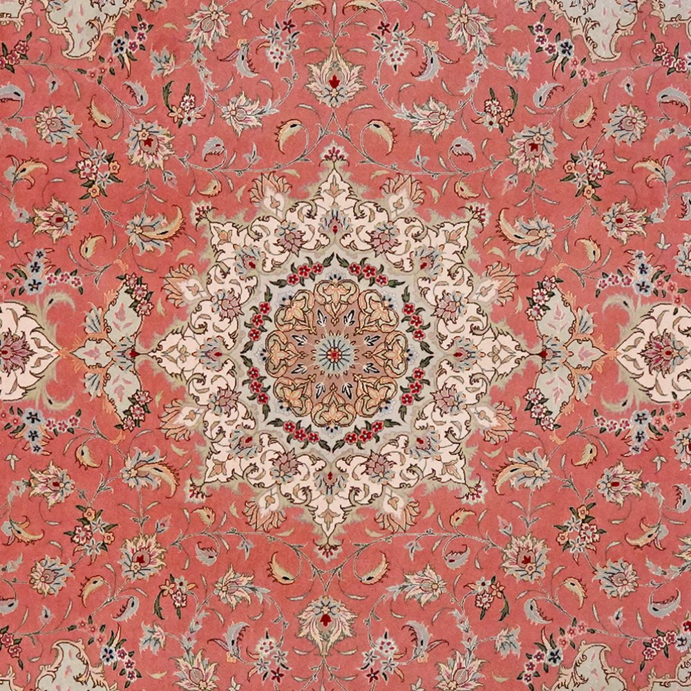 Tabriz 50 Raj — Hand-knotted, 207x304 cm, Pink, 100% Virgin Wool | View 4