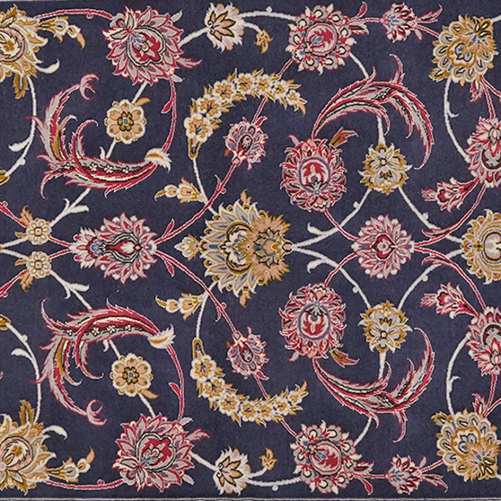 Isfahan — Hand-knotted, 114x160 cm, Blue, 95% Schurwolle, 5% Seide | View 4
