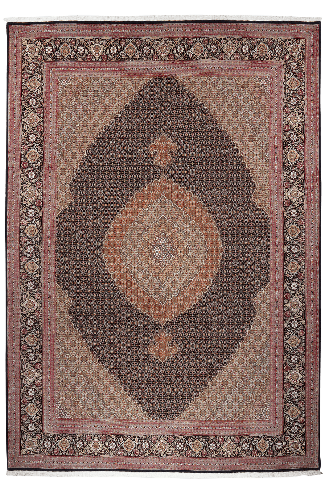 Tabriz 50 Raj — Hand-knotted, 251x355 cm, Blue, 100% Virgin Wool | Main view