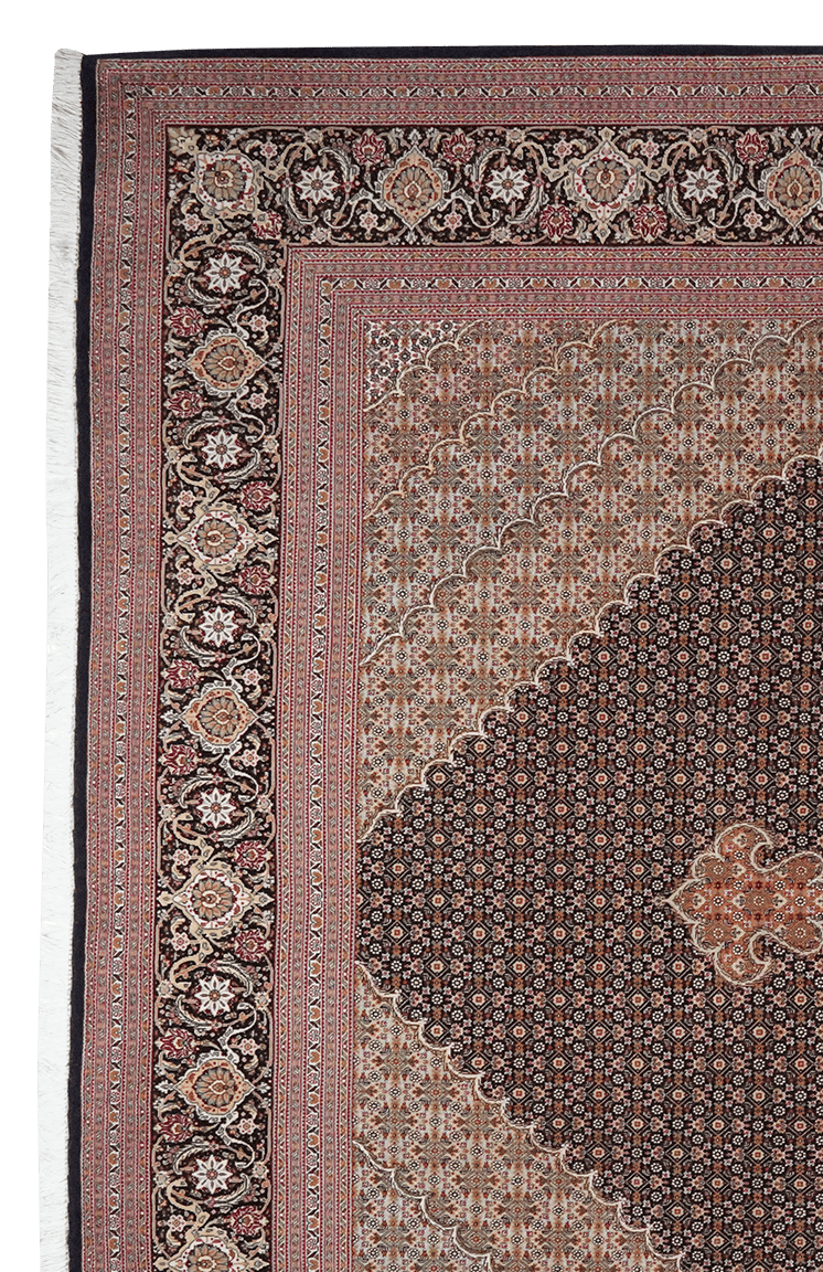 Tabriz 50 Raj — Hand-knotted, 251x355 cm, Blue, 100% Virgin Wool | View 3