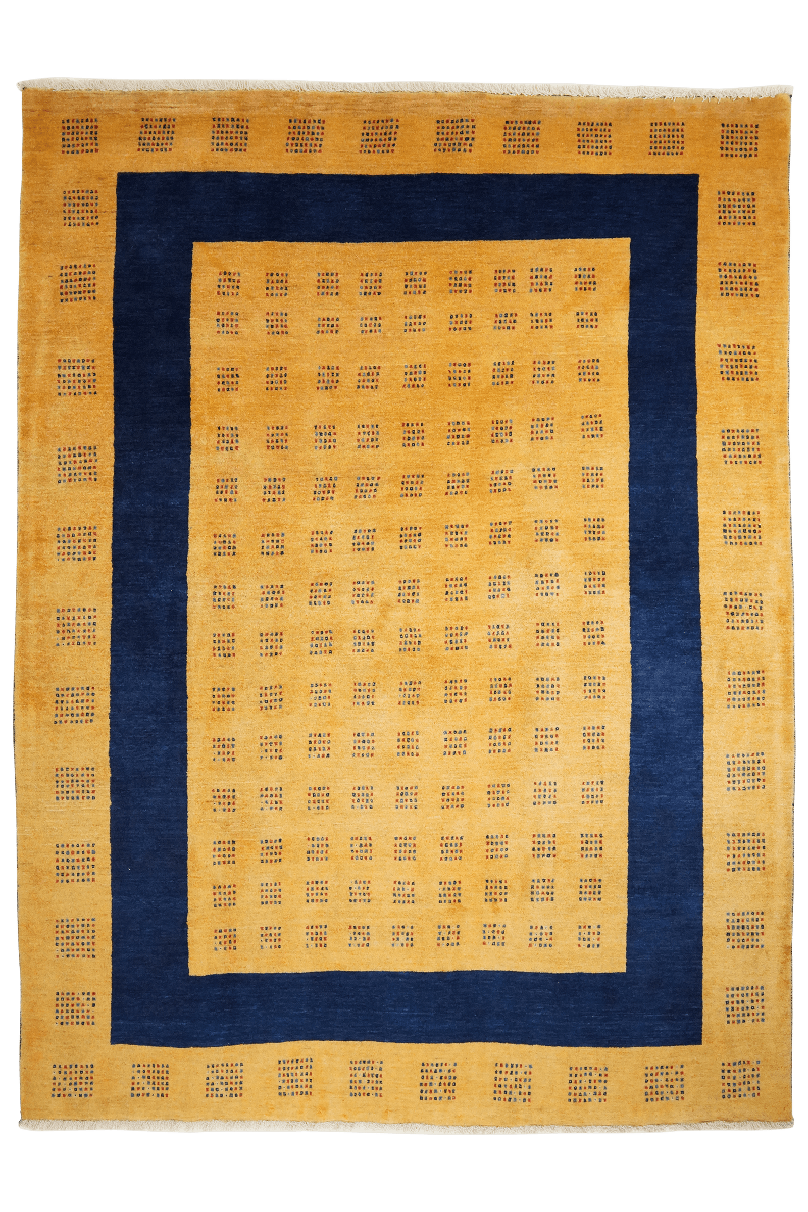 Rizbaf — Handgefertigt, 269x200 cm, Blau, 100% Virgin Wool | Main view