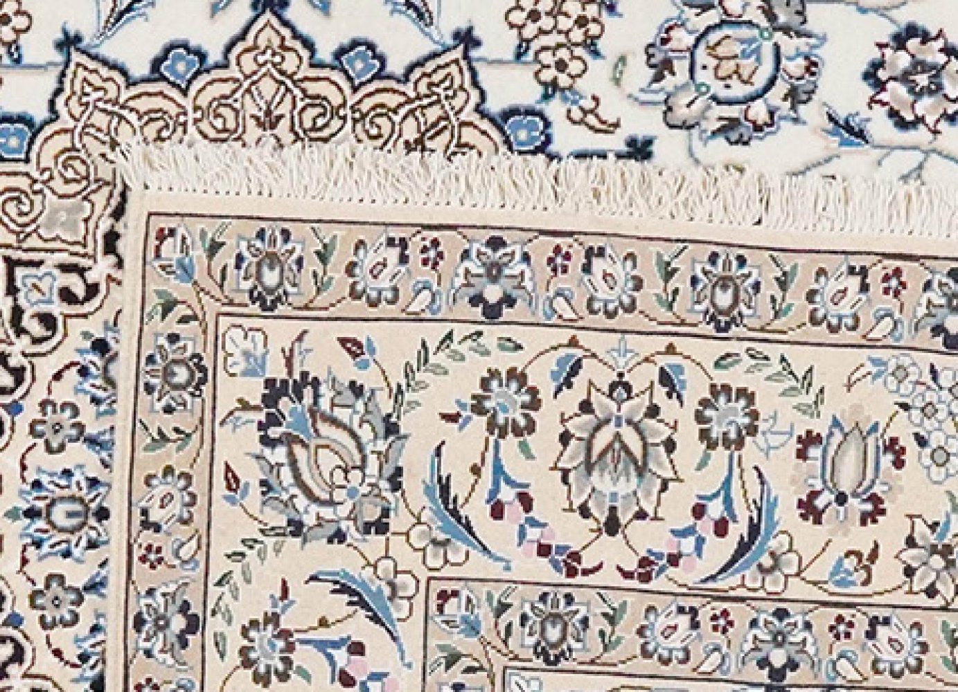 Nain 9La — Hand-knotted, 197x211 cm, Beige, 100% Virgin Wool | View 6
