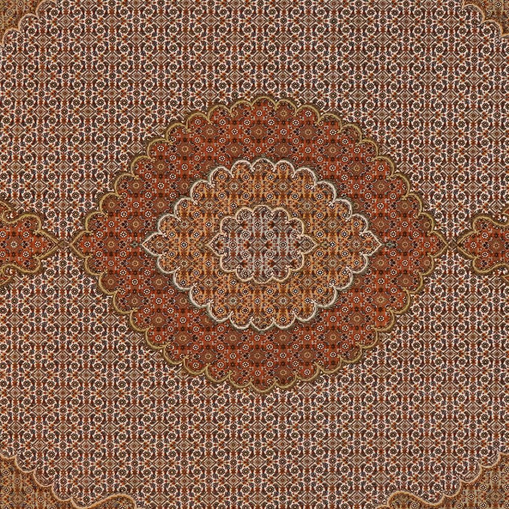 Tabriz 50 Raj — Hand-knotted, 207x304 cm, Brown, 100% Virgin Wool | View 4