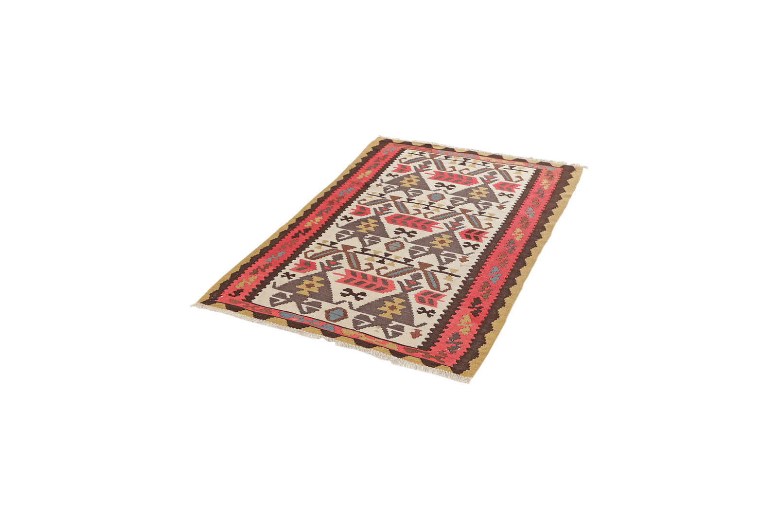 Kelim Ardebil — Handmade, 101x158 cm, Beige, 100% Virgin Wool | View 5