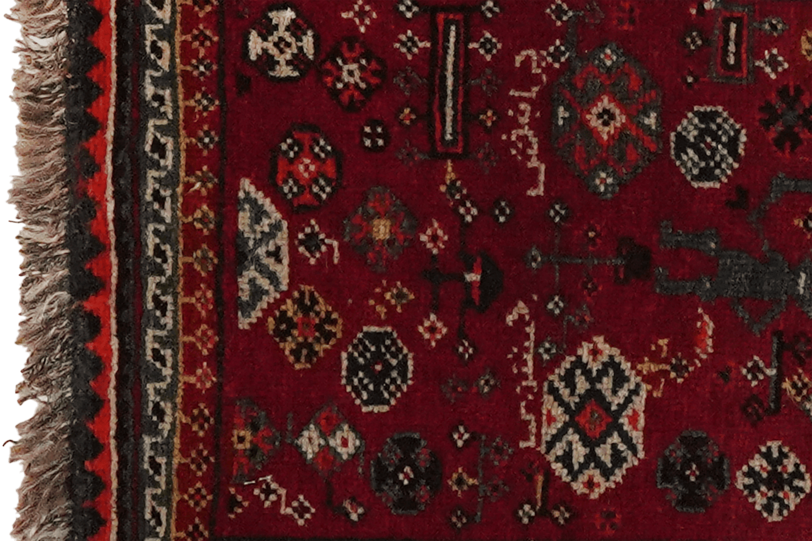 Shiraz — Hand-knotted, 40x40 cm, Red, 100% Virgin Wool | View 3