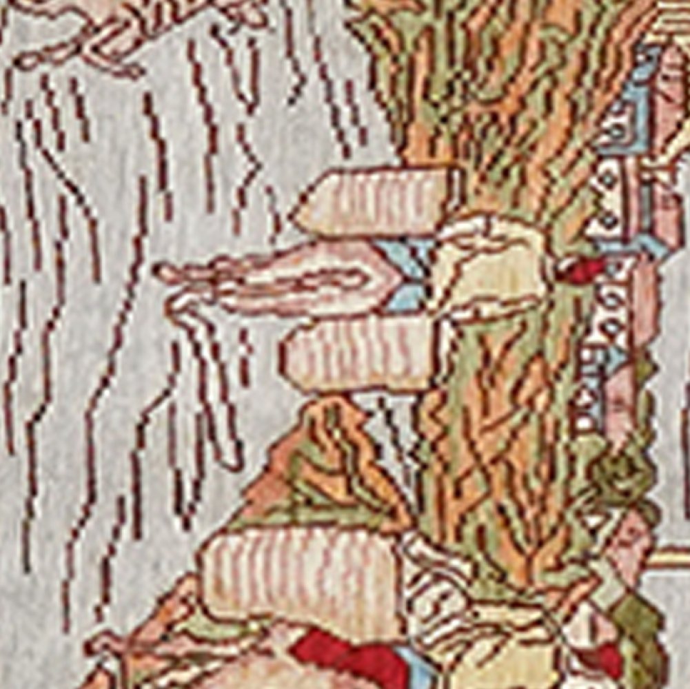 Hereke-Seide — Hand-knotted, 25x35 cm, Grey, 100% Silk | View 4
