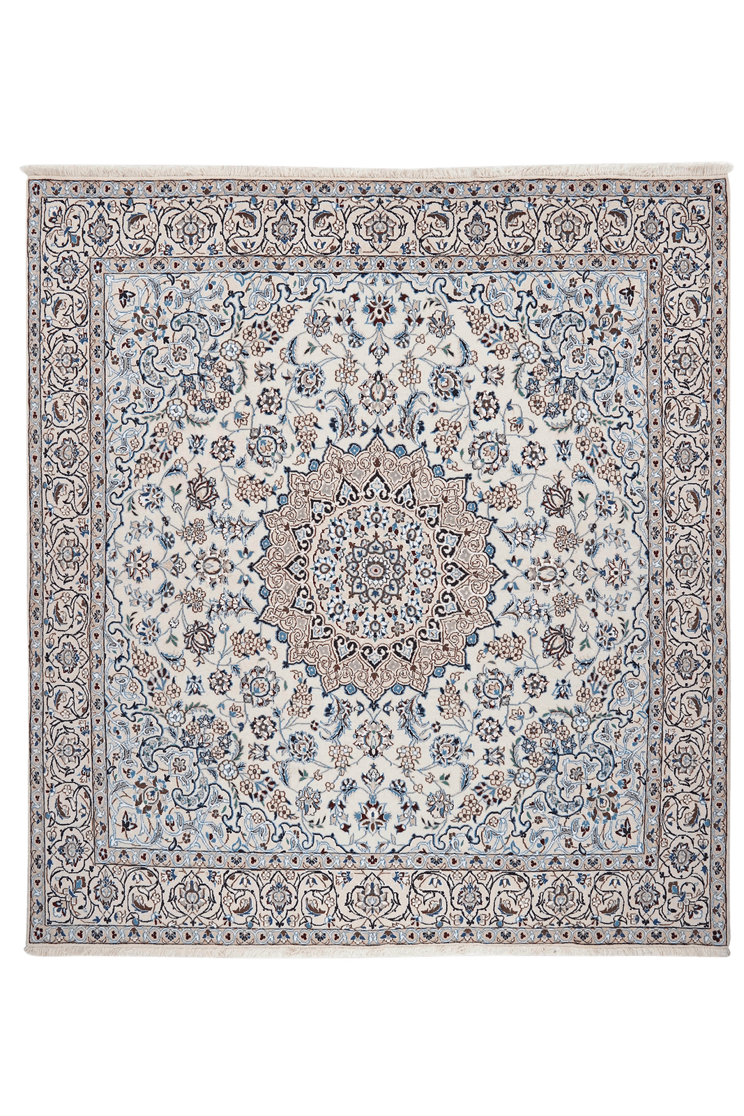 Nain 9La — Hand-knotted, 195x210 cm, Beige, 100% Virgin Wool | Main view