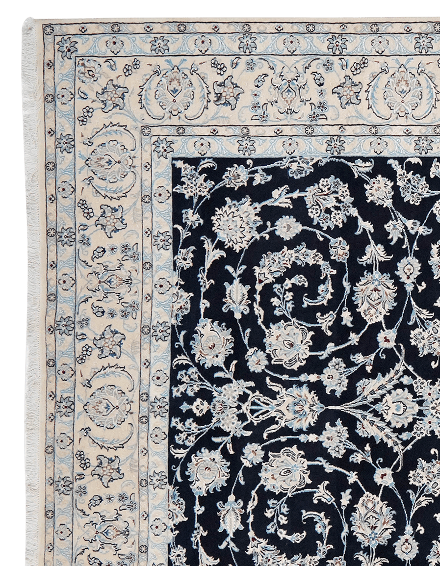 Nain 9La — Hand-knotted, 203x296 cm, Blue, 100% Virgin Wool | View 3