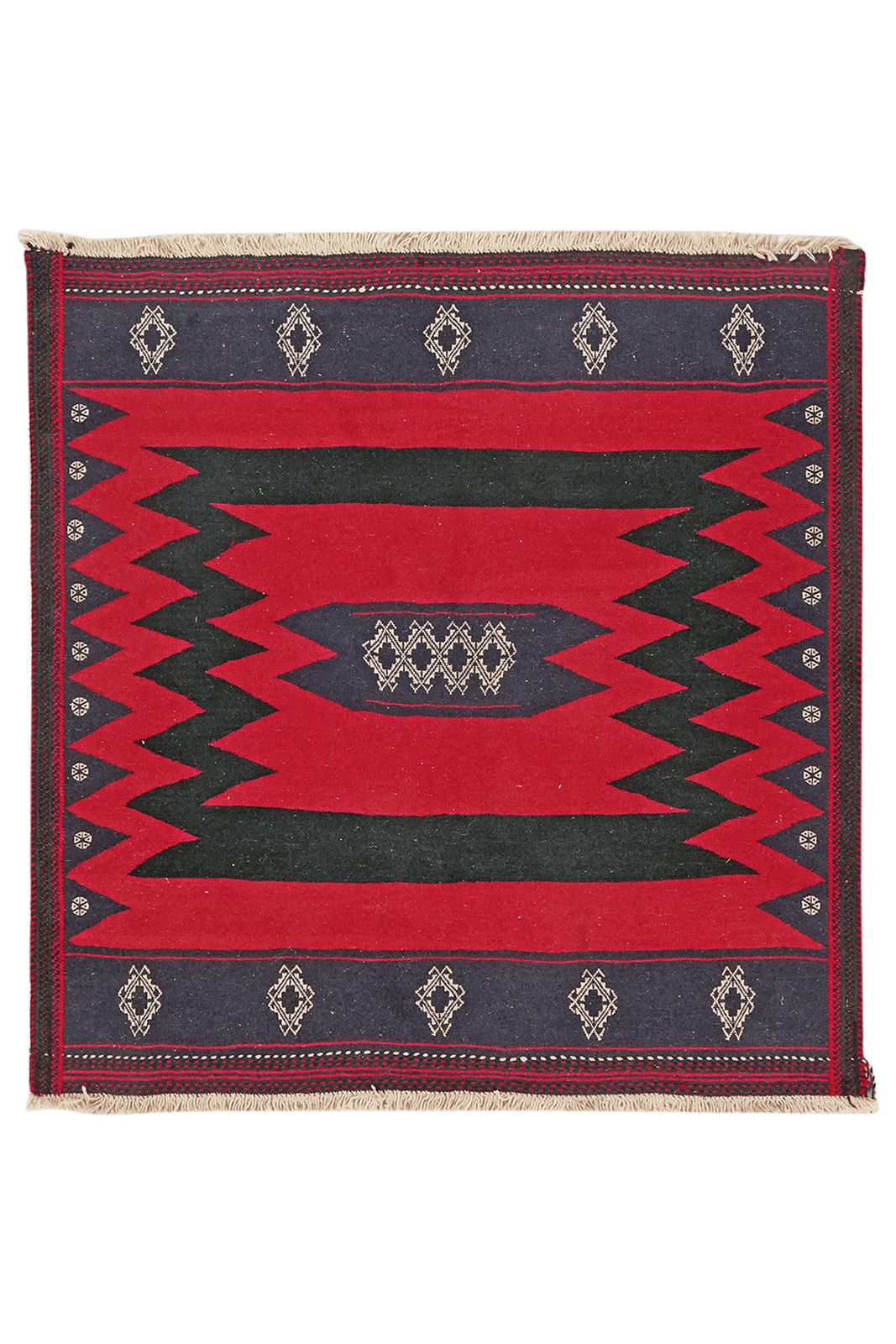 Sofreh Afshar — Handmade, 120x121 cm, Red, 100% Virgin Wool | Main view