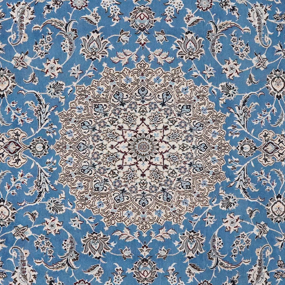 Nain 9La — Hand-knotted, 211x316 cm, Blue, 100% Virgin Wool | View 4