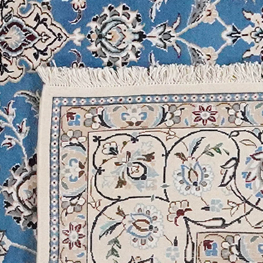 Nain 9La — Hand-knotted, 211x316 cm, Blue, 100% Virgin Wool | View 6