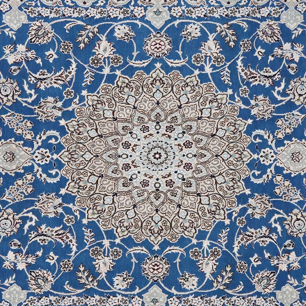 Nain 9La — Hand-knotted, 201x316 cm, Blue, 100% Virgin Wool | View 4
