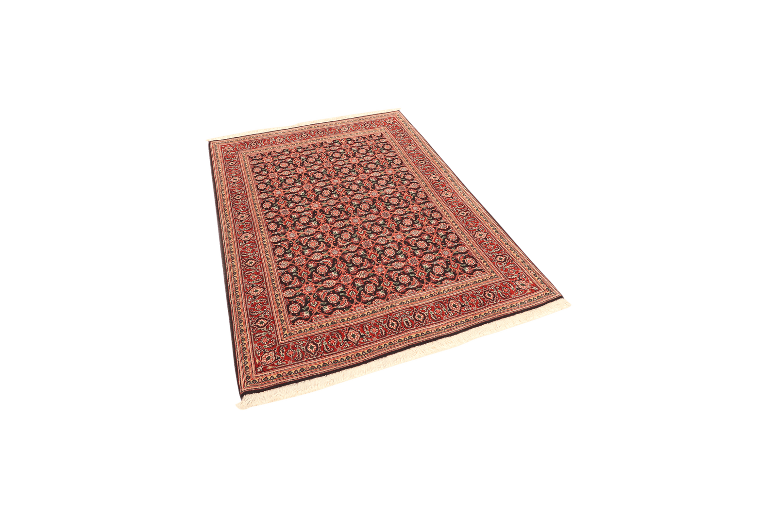 Tabriz 50 Raj — Hand-knotted, 105x142 cm, Black, 95% Schurwolle, 5% Seide | View 5