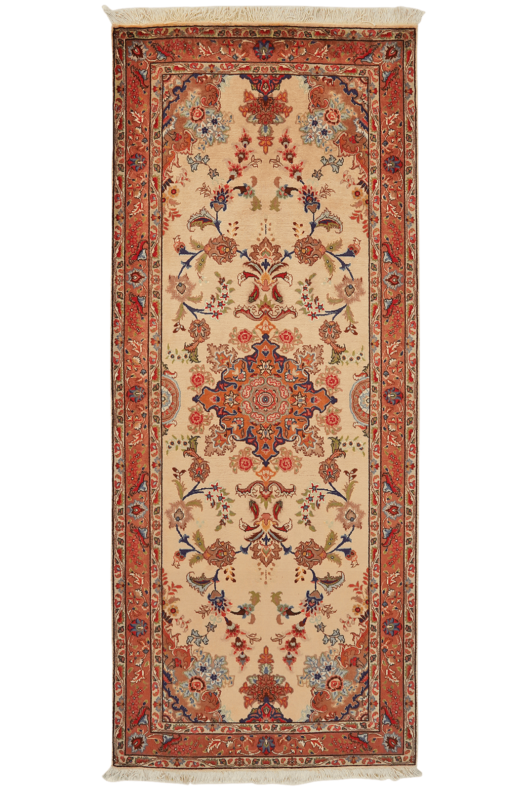 Tabriz 50 Raj — Hand-knotted, 82x199 cm, Beige, 100% Virgin Wool | Main view