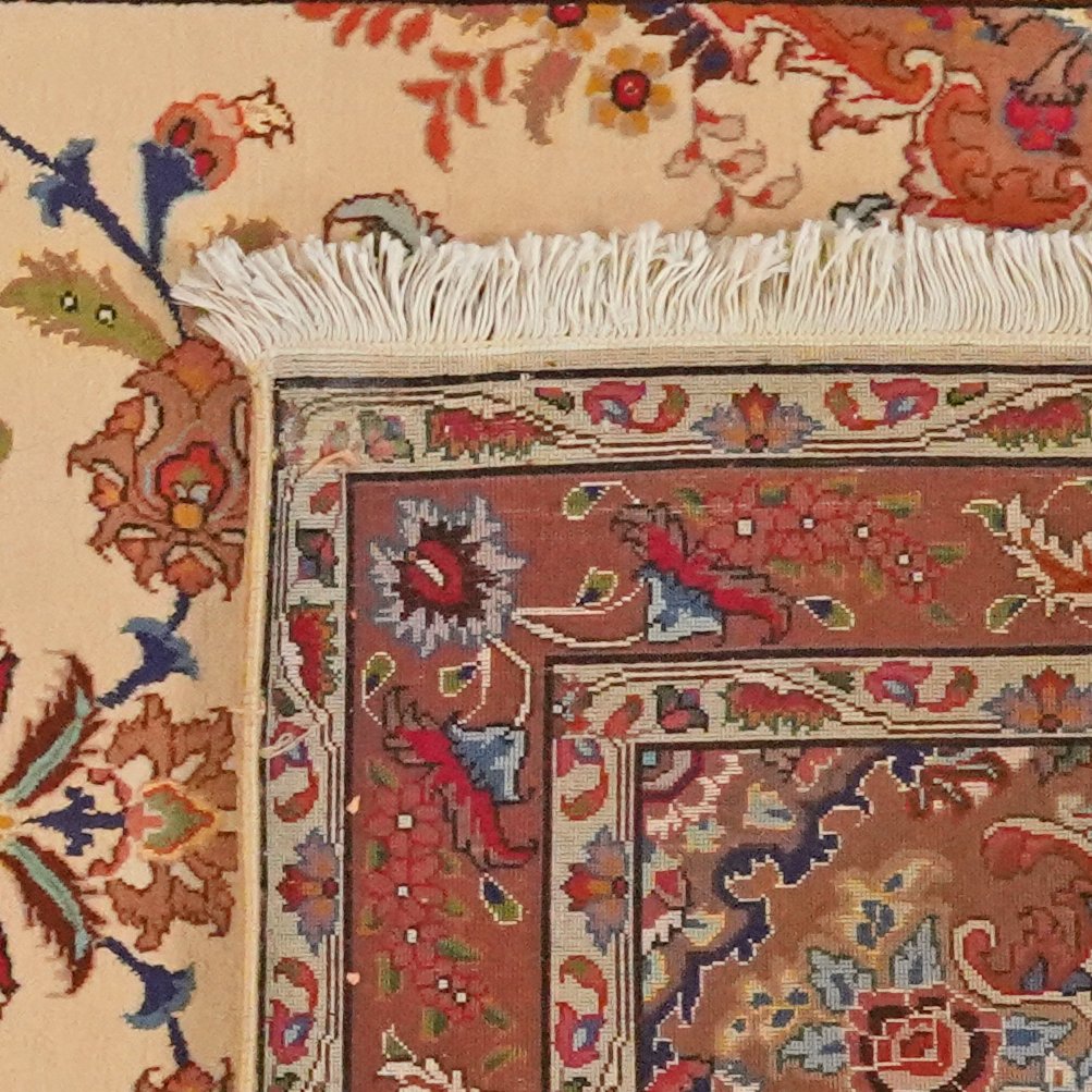 Tabriz 50 Raj — Hand-knotted, 82x199 cm, Beige, 100% Virgin Wool | View 6