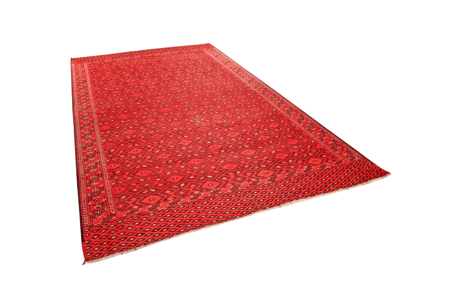 Kelim Turkman — Handmade, 215x331 cm, Red, 100% Virgin Wool | View 5
