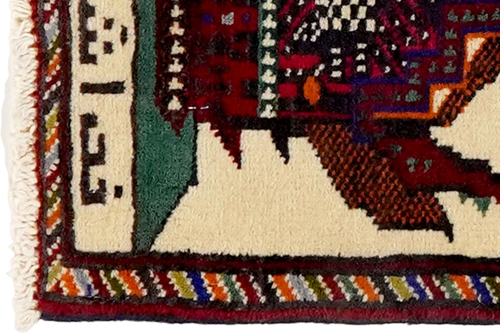 Belutch — Hand-knotted, 38x43 cm, Beige, 100% Virgin Wool | View 3