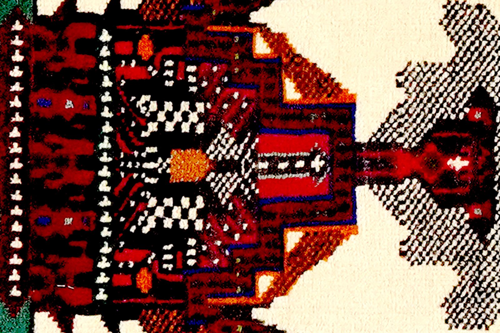 Belutch — Hand-knotted, 38x41 cm, Beige, 100% Virgin Wool | View 4