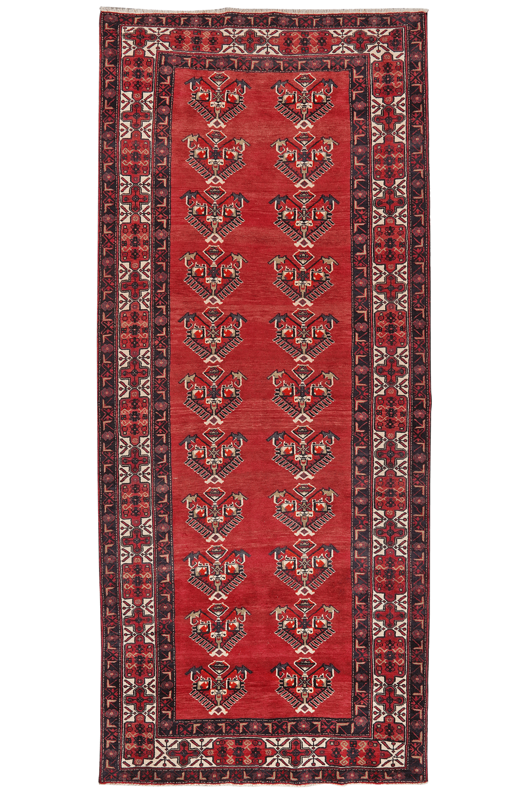 Kordibaf — Hand-knotted, 175x408 cm, Red, 100% Virgin Wool | Main view
