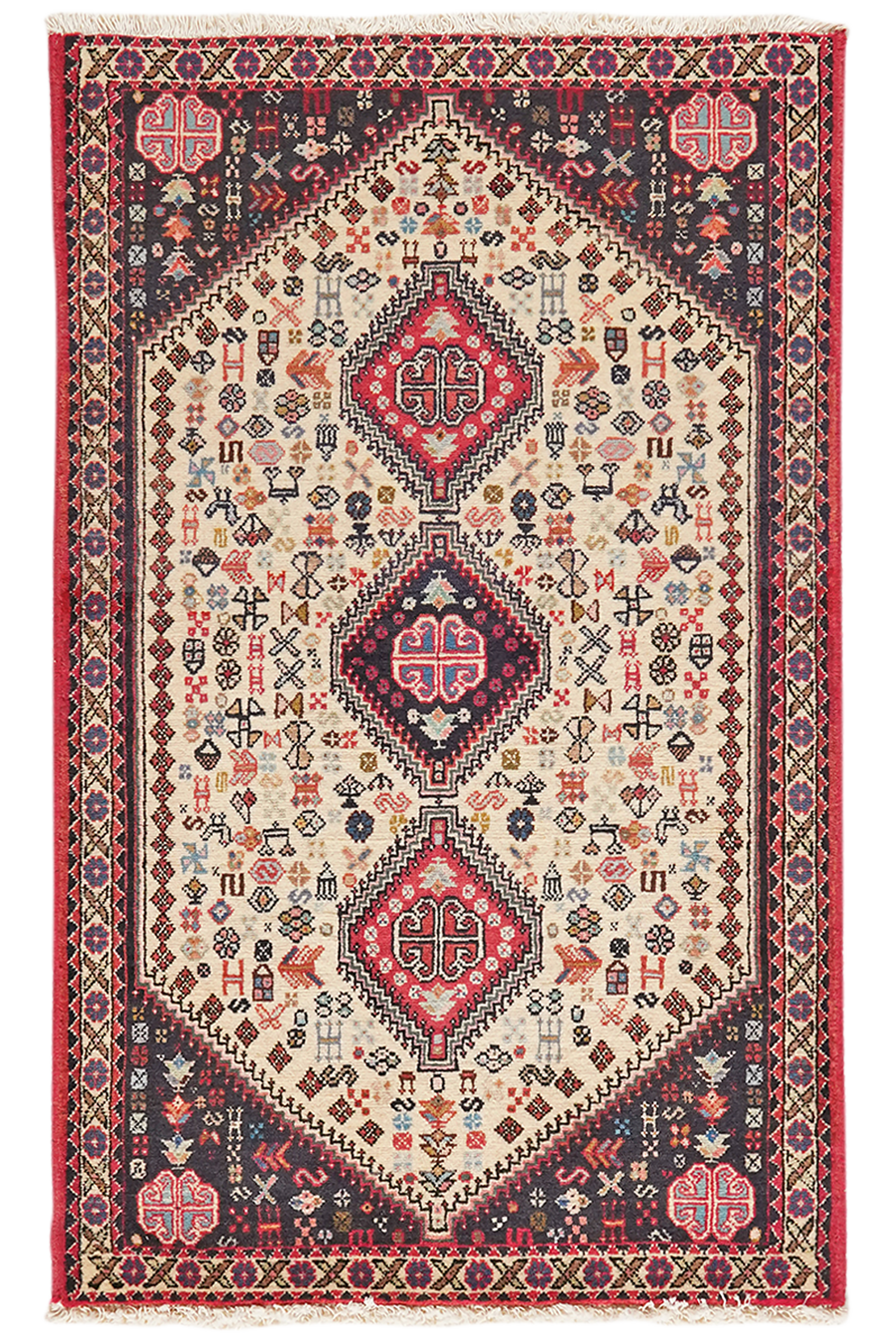 Abadeh — Handgefertigt, 122x76 cm, Beige, 100% Virgin Wool | Main view