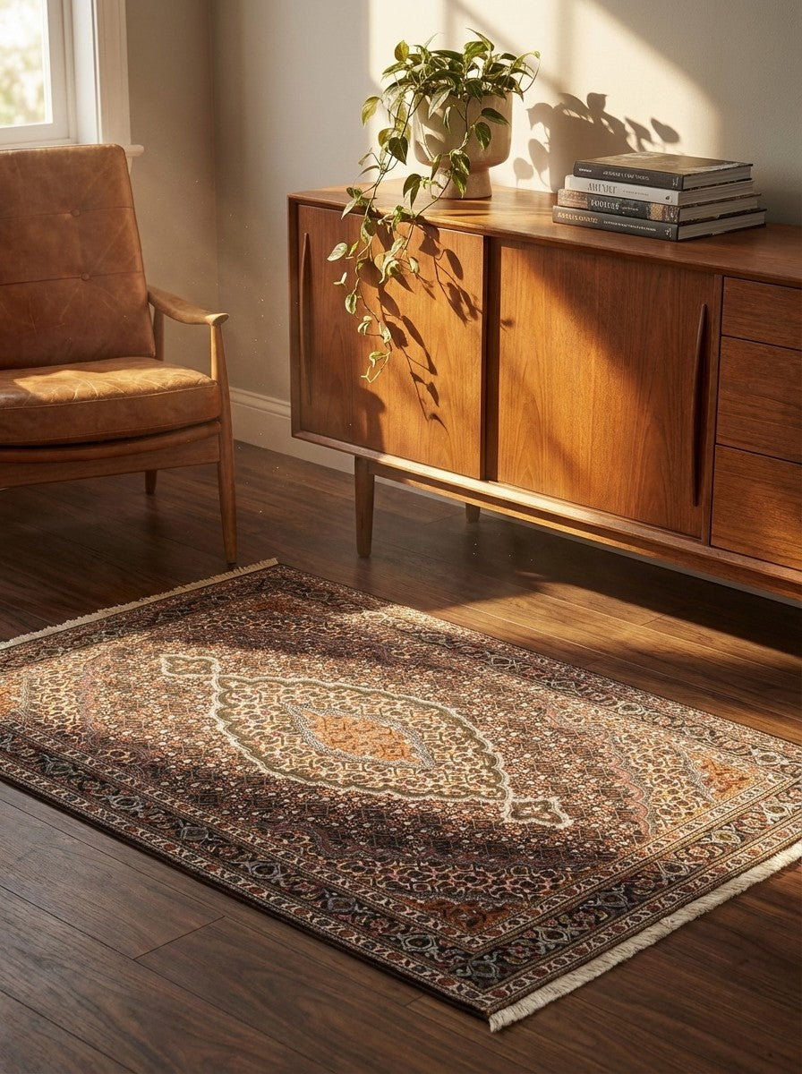 Tabriz 40 Raj — Hand-knotted, 103x157 cm, Black, 100% Virgin Wool | Back view
