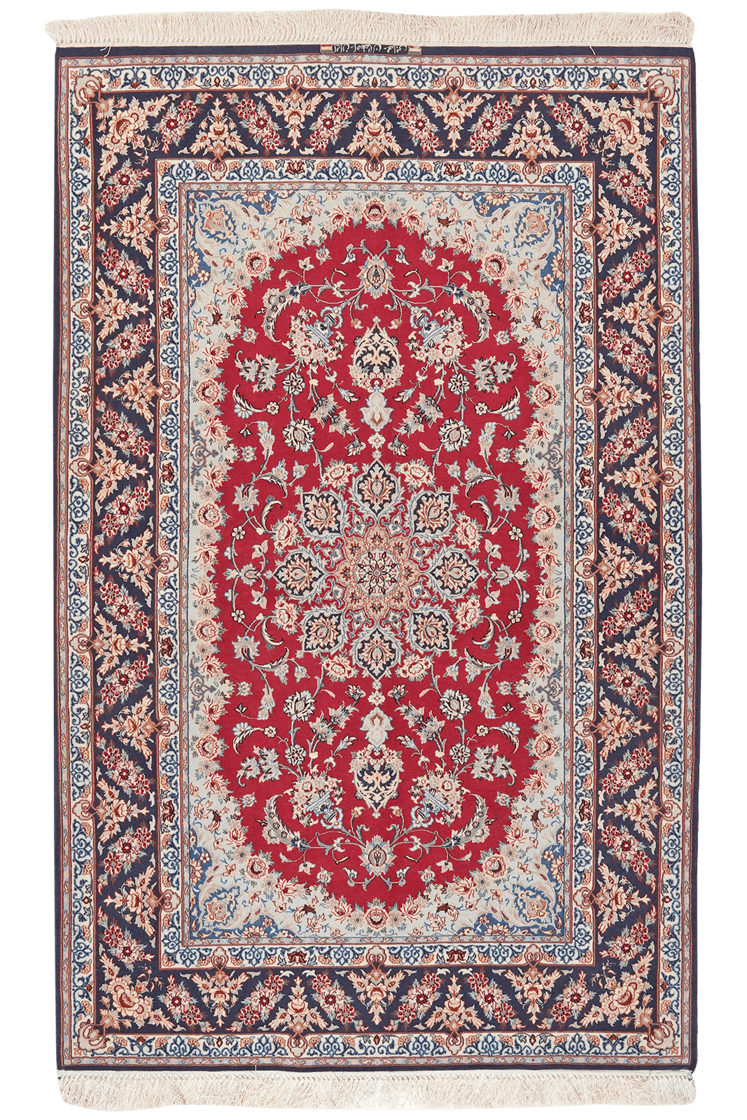 Isfahan — Hand-knotted, 128x204 cm, Red, 95% Schurwolle, 5% Seide | Main view