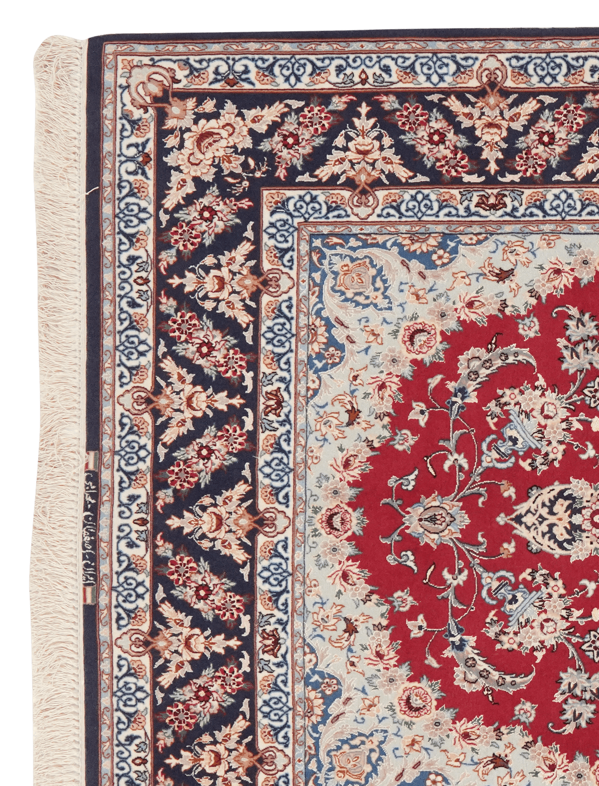 Isfahan — Hand-knotted, 128x204 cm, Red, 95% Schurwolle, 5% Seide | View 3
