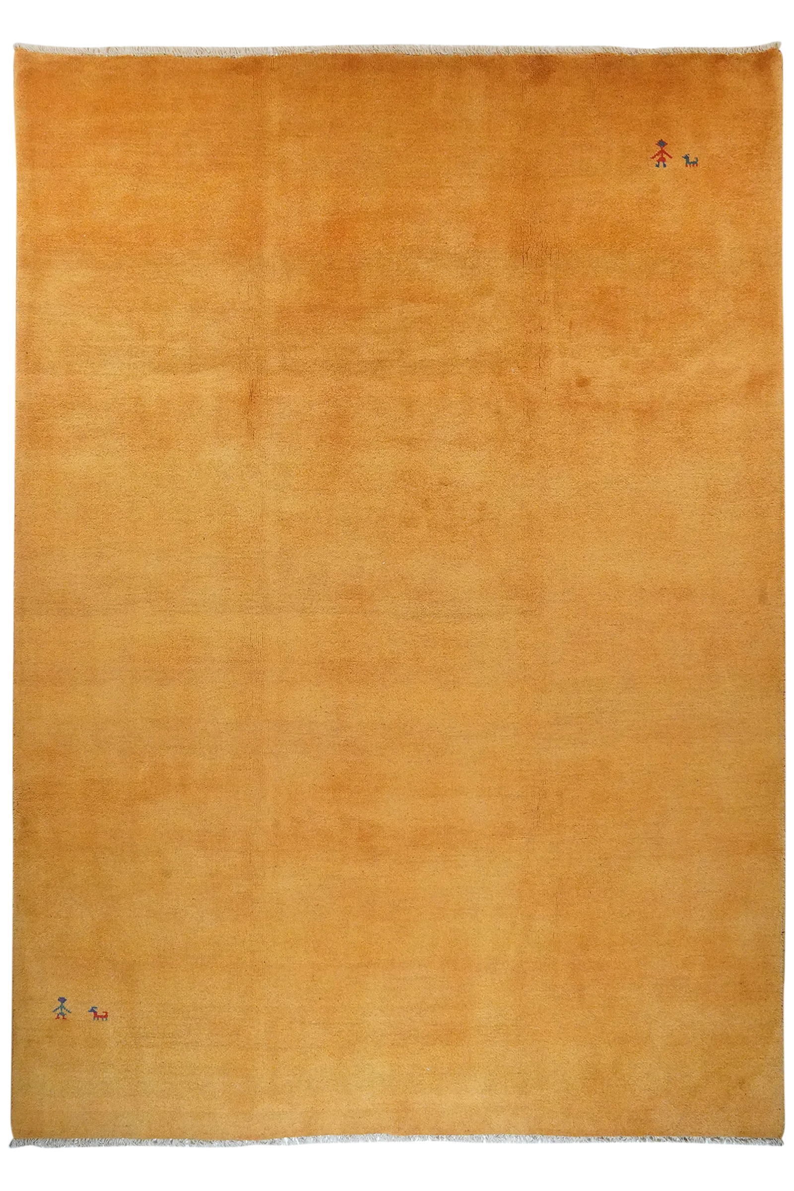 Gabbeh — Handgefertigt, 337x239 cm, Gelb, 100% Virgin Wool | Main view