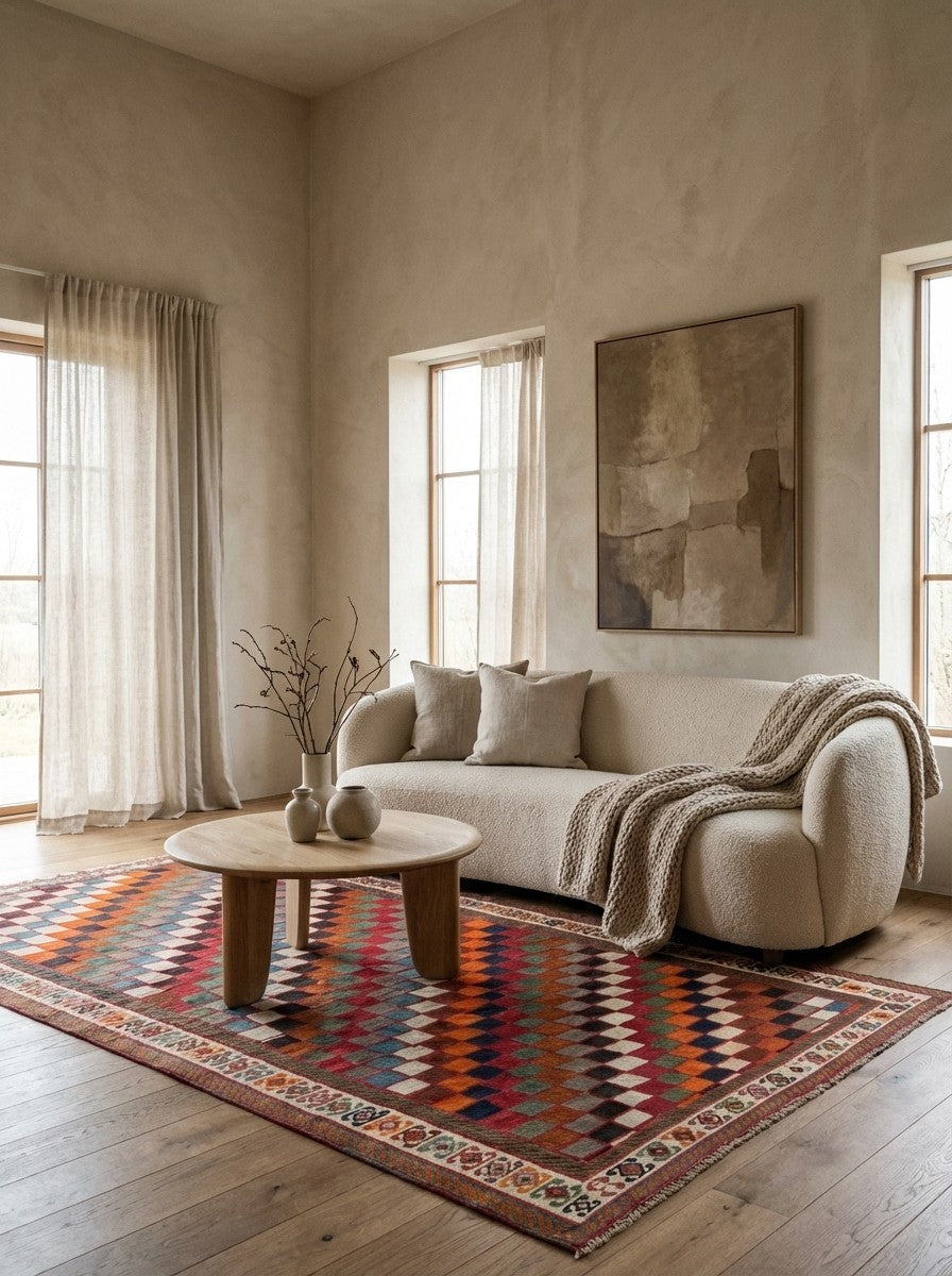 Gashgai — Hand-knotted, 148x299 cm, Multicolor, 100% Virgin Wool | Detail view