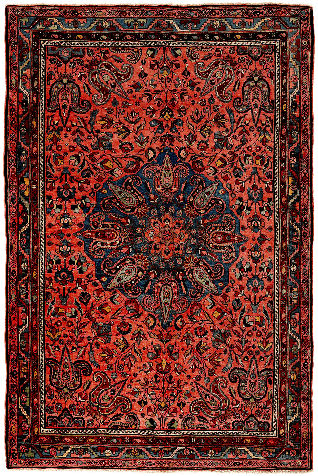 Bidjar — Hand-knotted, 141x210 cm, Orange, 100% Virgin Wool | Main view