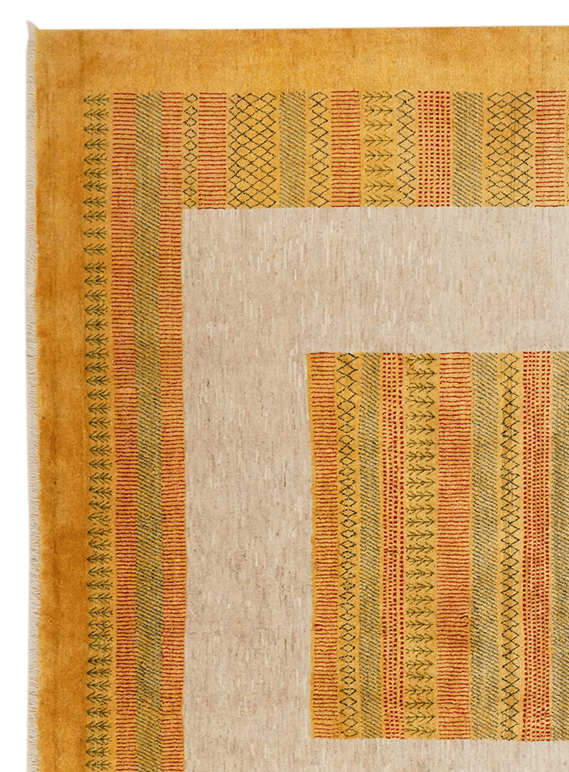 Rizbaf — Hand-knotted, 252x337 cm, Yellow, 100% Virgin Wool | View 3