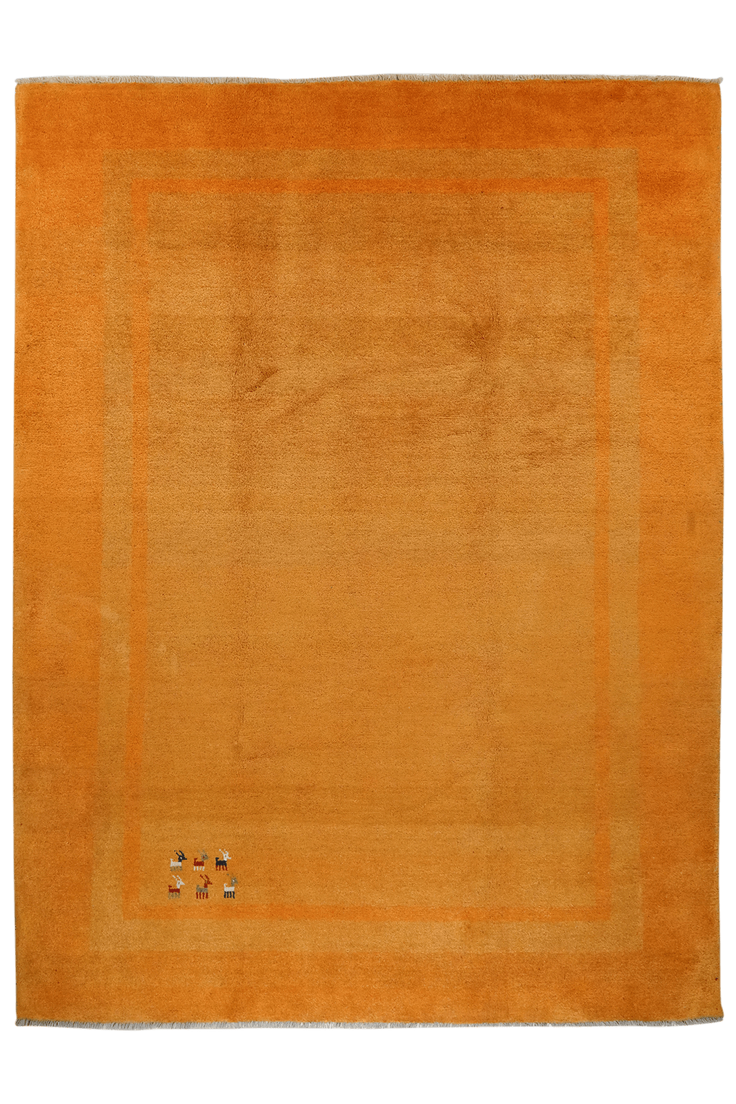 Gabbeh — Hand-knotted, 237x311 cm, Yellow, 100% Virgin Wool | Main view