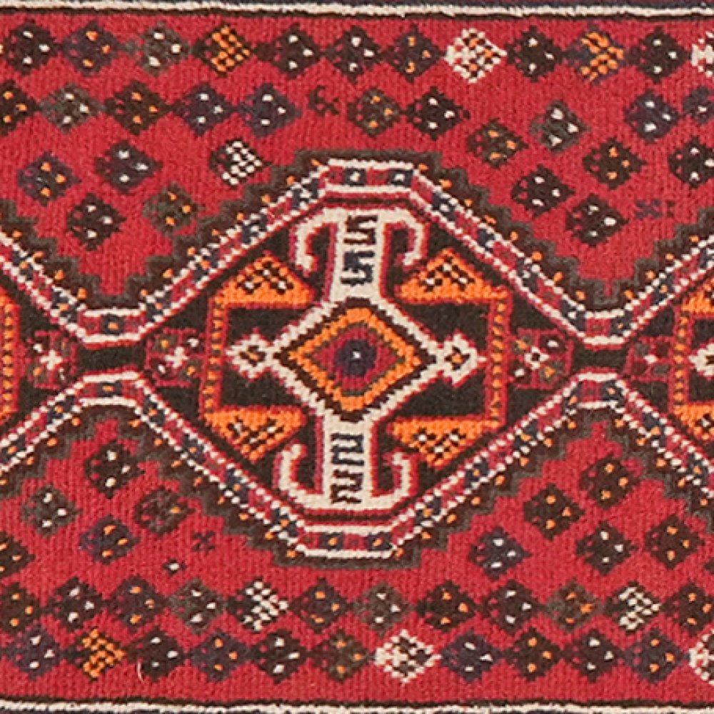 Shiraz — Hand-knotted, 75x287 cm, Red, 100% Virgin Wool | View 4