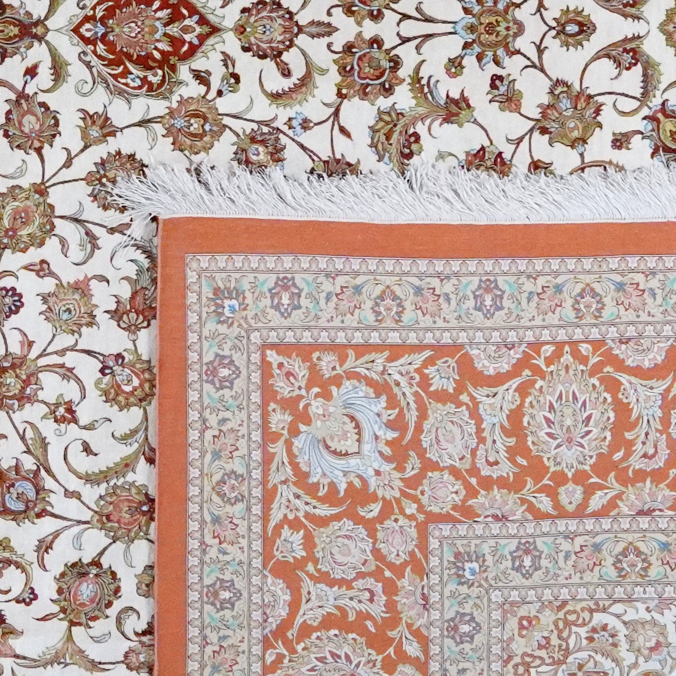 Ghoum Seide — Hand-knotted, 305x400 cm, Beige, 100% Silk | View 6