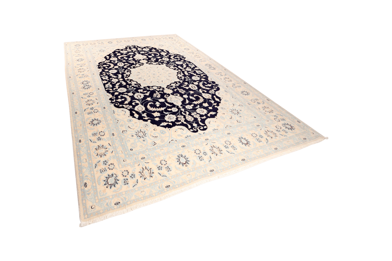 Nain 12La — Hand-knotted, 251x355 cm, Blue, 100% Virgin Wool | View 5