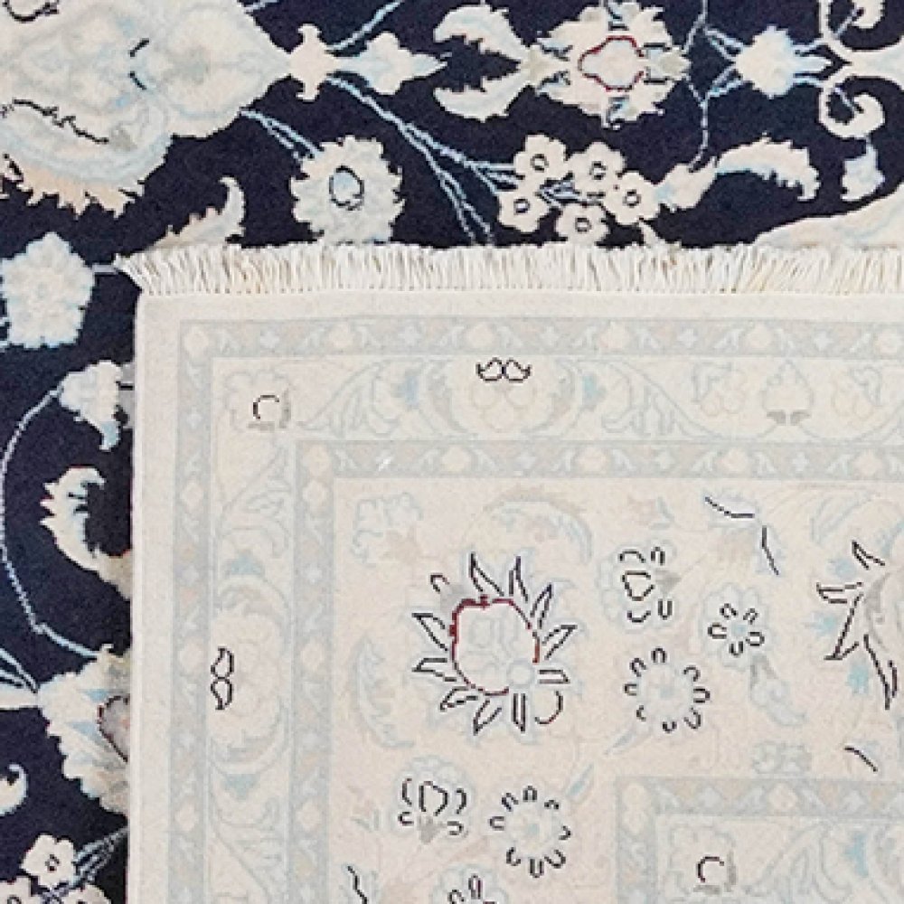Nain 12La — Hand-knotted, 251x355 cm, Blue, 100% Virgin Wool | View 6