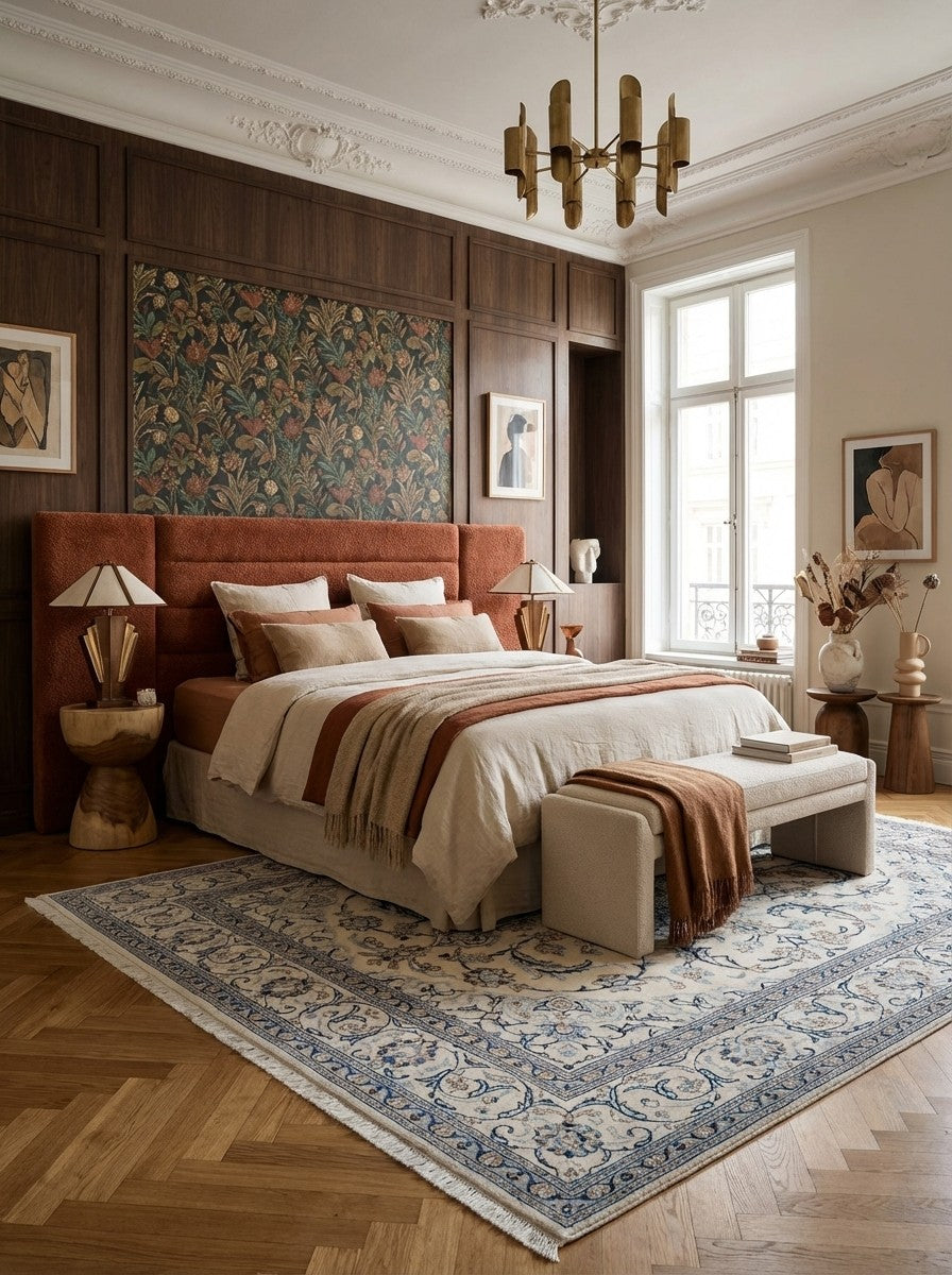 Nain 12La — Hand-knotted, 239x299 cm, Beige, 100% Virgin Wool | Back view