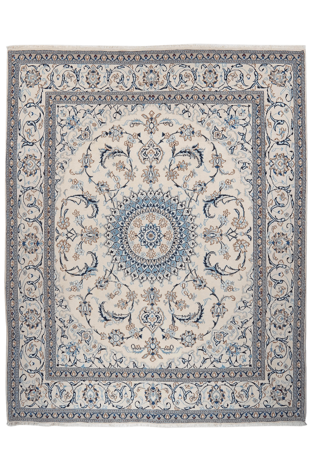 Nain 12La — Hand-knotted, 239x299 cm, Beige, 100% Virgin Wool | Main view
