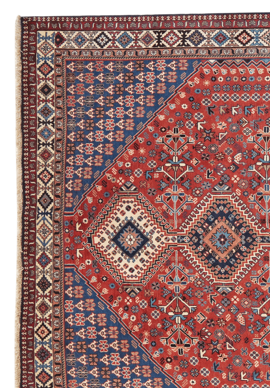 Yalameh — Hand-knotted, 202x264 cm, Red, 100% Virgin Wool | View 3