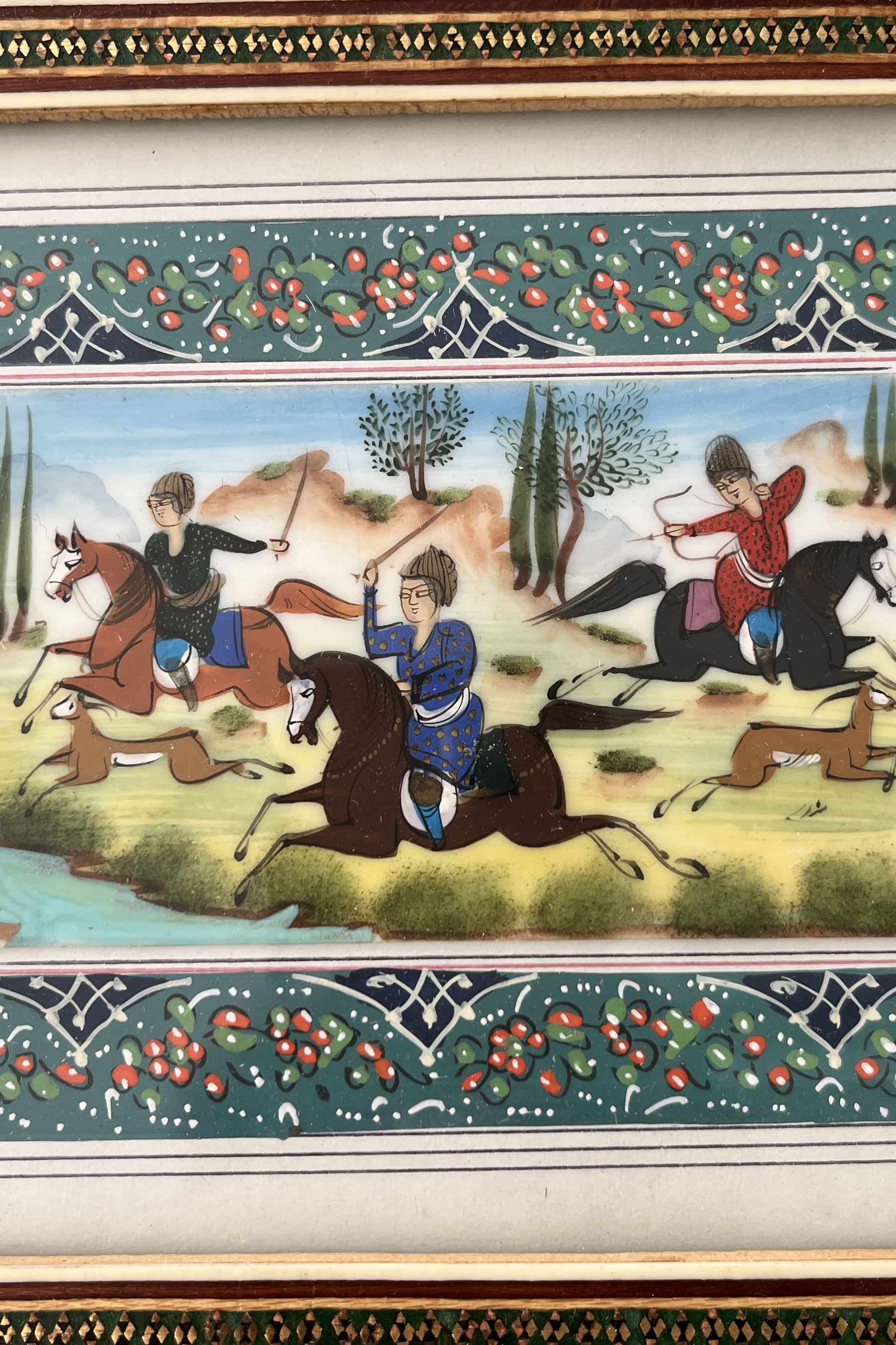 Handgezeichnete Miniatur im Khatam-Rahmen