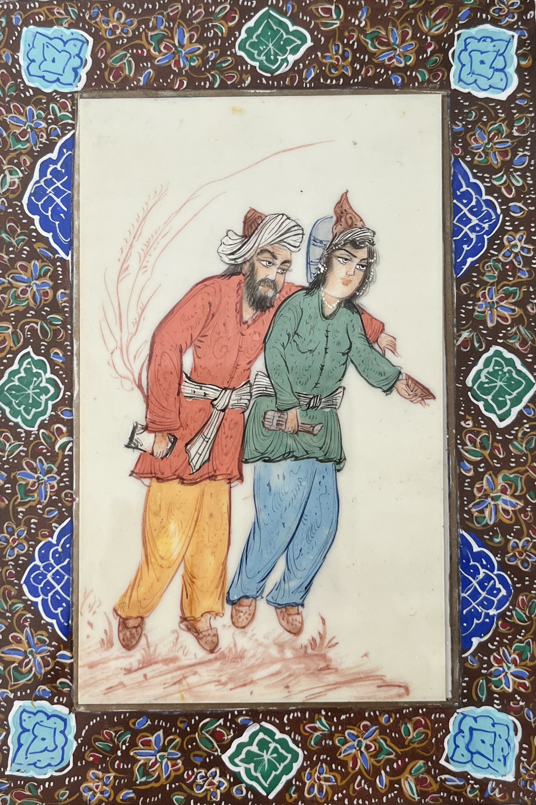 Handgezeichnete Miniatur im Khatam-Rahmen