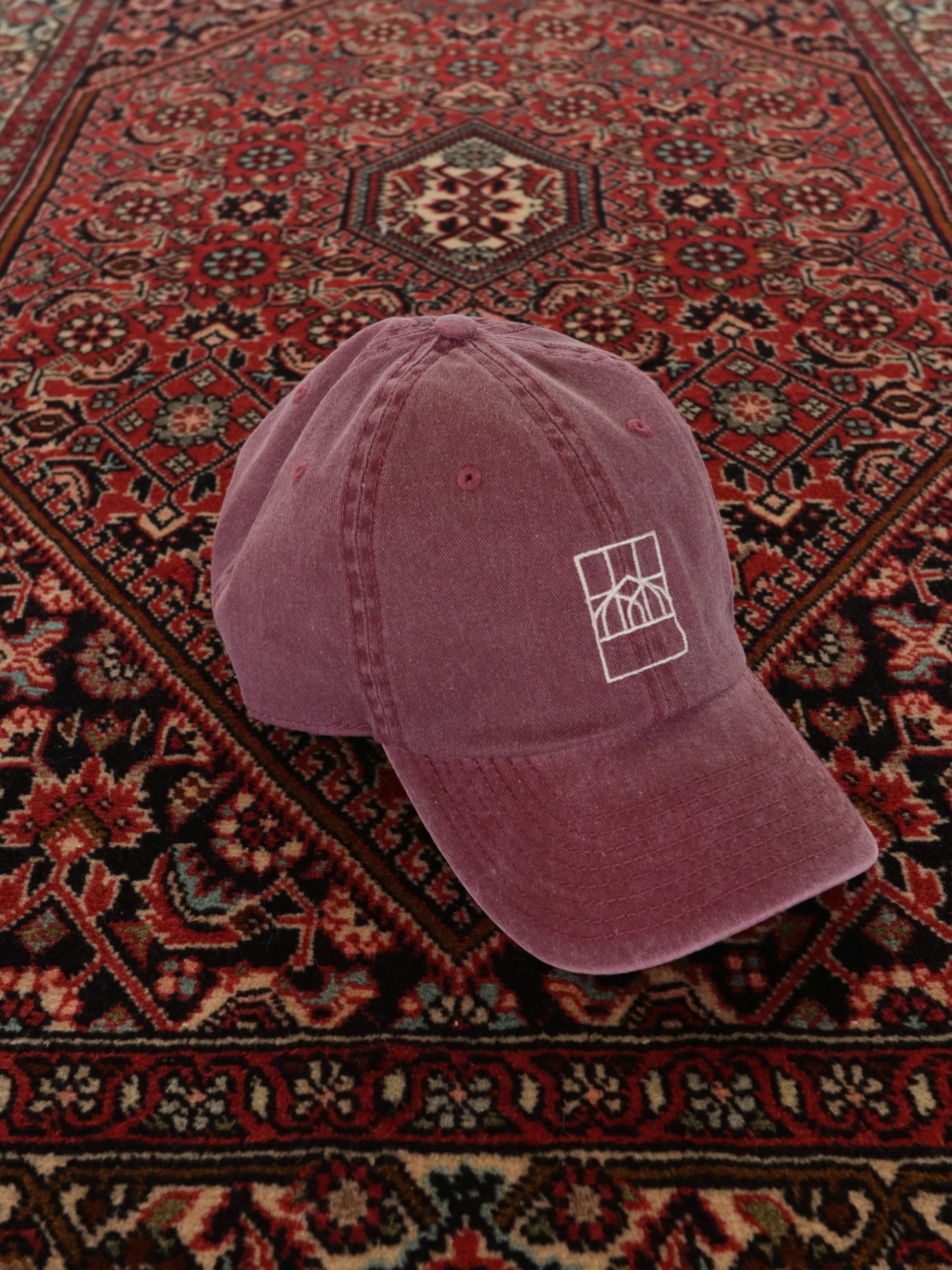 Rugtales Cap Burgundy — Handmade  | Back view