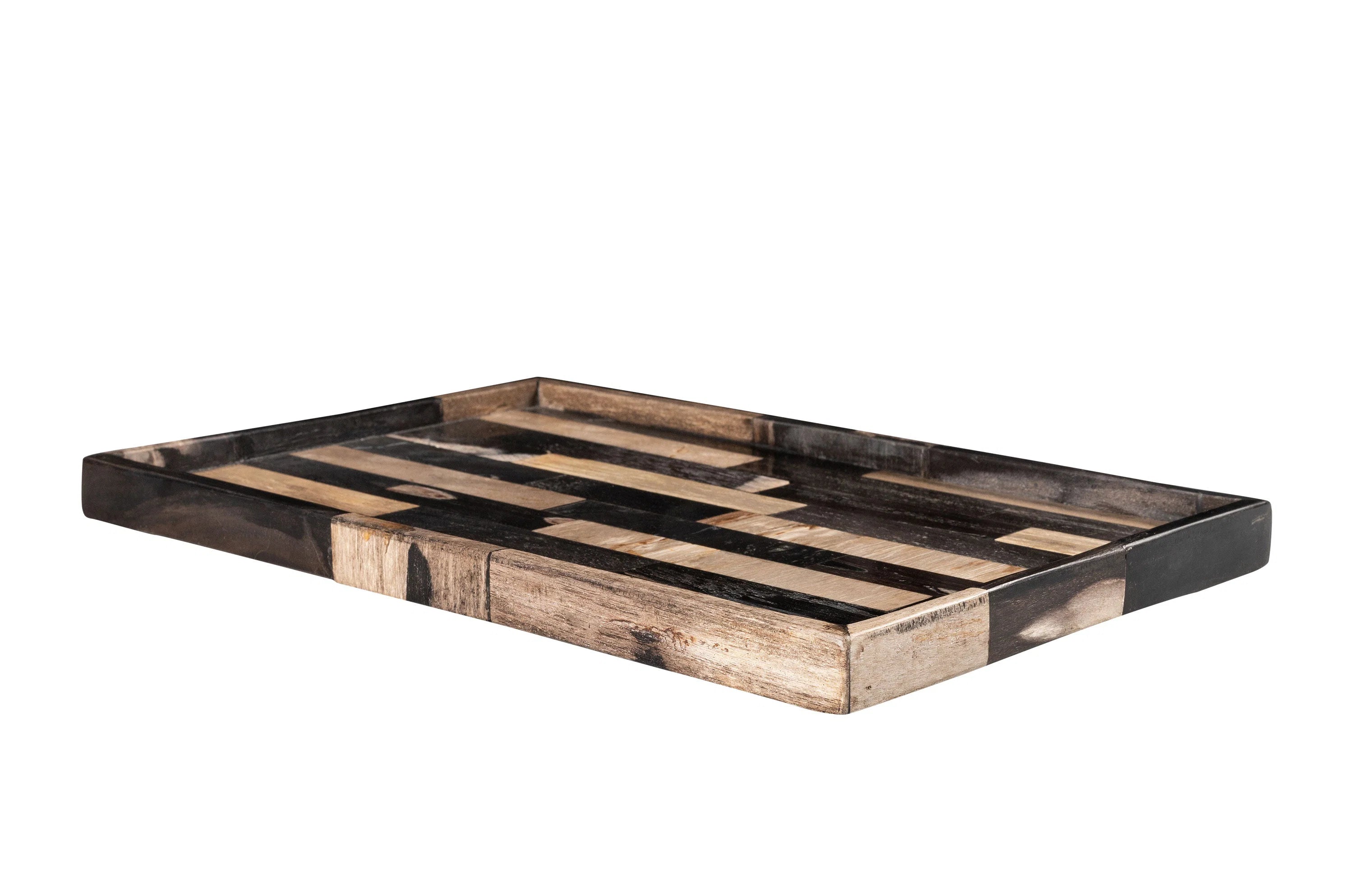 Petrified Wood Tray M — Handmade , 30x20 cm | Detail view